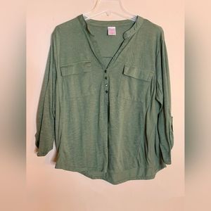 No Boundaries Green Blouse